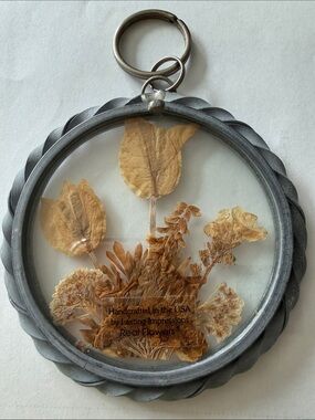 Lasting Impressions Real Flowers Key Ring Handcrafted In The US New